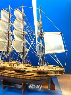 Clipper Ship Nautical Sail Boat Display Model Finished Inlaid Wood 28 Big