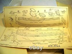 Coffret Bleu Vintage Artisans De Navires Clipper Ship Helena Boat Model Kit Open Box