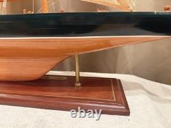 Coupe de l’America Columbia 1958 Maquette de yacht en bois, voilier construit à la main, bateau de 12 mètres