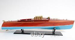 Dixie II Racing Hydroplane Speed Boat Wood Modèle Runabout 36 Entièrement Assemblé