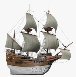Échelle 1/96 Modèle de bateau en bois classique 1620 Kit d'assemblage de voilier en bois MODÈLE