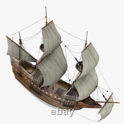 Échelle 1/96 Modèle de bateau en bois classique 1620 Kit d'assemblage de voilier en bois MODÈLE