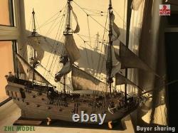 En stock, nouveau kit de maquette de navire en bois ZHL Black Pearl version dorée 2023, 31 pouces