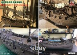 En stock, nouveau kit de maquette de navire en bois ZHL Black Pearl version dorée 2023, 31 pouces