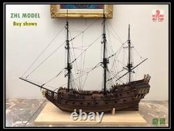 En stock, nouveau kit de maquette de navire en bois ZHL Black Pearl version dorée 2023, 31 pouces