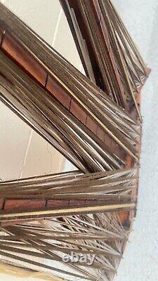 Énorme modèle de bateau en bois et en corde 29 en forme de navire debout - style nautique des années 50 - bateau en bois vintage