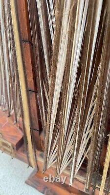 Énorme modèle de bateau en bois et en corde 29 en forme de navire debout - style nautique des années 50 - bateau en bois vintage