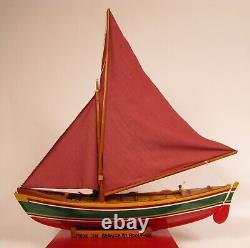 Fabuleux Modèle de Bateau Baleinier Voilier Bateau à Rames Goélette Île de Bequia Par Adolphus