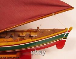 Fabuleux Modèle de Bateau Baleinier Voilier Bateau à Rames Goélette Île de Bequia Par Adolphus