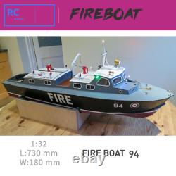 Fire Boat 94 1/32 730mm Abs Rc Modèle De Bateau Kit