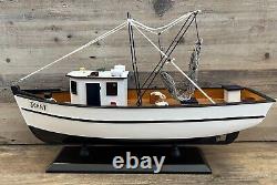 Forest Gump Jenny modèle de bateau de pêche (assemblé) en bois, 16 x 5 x 12