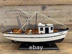 Forest Gump Jenny modèle de bateau de pêche (assemblé) en bois, 16 x 5 x 12