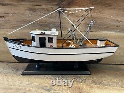 Forest Gump Jenny modèle de bateau de pêche (assemblé) en bois, 16 x 5 x 12