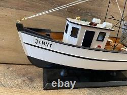 Forest Gump Jenny modèle de bateau de pêche (assemblé) en bois, 16 x 5 x 12