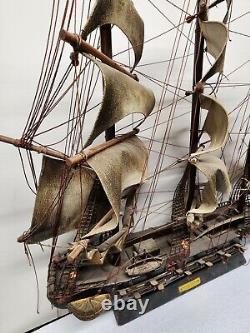 Fragata espagnole en bois de l'année 1780, modèle de navire de guerre espagnol, bateau de 24x27 de style vintage.