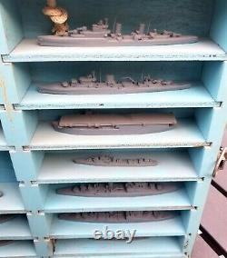 Framburg 27 Metal Ship ID Recognition Set 1943 Naval Models With Case Vintage Sp25