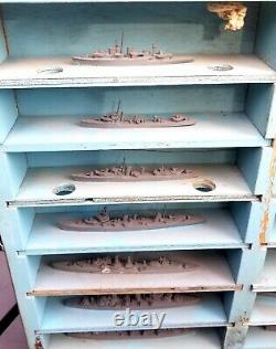 Framburg 27 Metal Ship ID Recognition Set 1943 Naval Models With Case Vintage Sp25