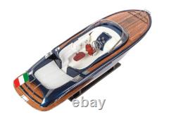 Galerie Seacraft Rivarama (Bleu) Modèle de Bateau à Moteur en Bois Fait Main de 70 cm