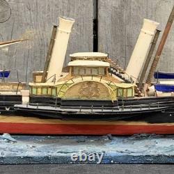 Grand Modèle en Bois d'un Bateau à Rames - Ramassage Local Uniquement