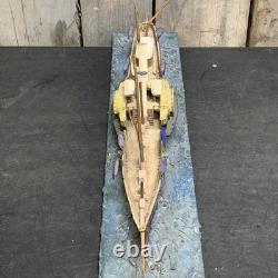 Grand Modèle en Bois d'un Bateau à Rames - Ramassage Local Uniquement