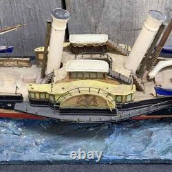 Grand Modèle en Bois d'un Bateau à Rames - Ramassage Local Uniquement