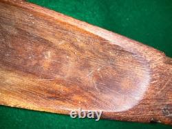 Grand modèle de bateau à balancier samoan en bois sculpté à la main ancien pour touristes 34 1/2
