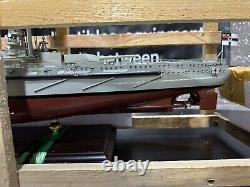 Grand modèle de navire en bois de cuirassé allemand de la Seconde Guerre mondiale Ostfriesland 39 nouveau