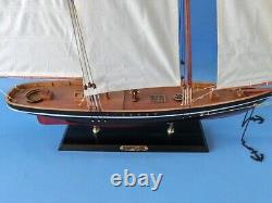 Grand modèle de voilier peint AMERICA, bateau voilier en bois nautique schooner navire