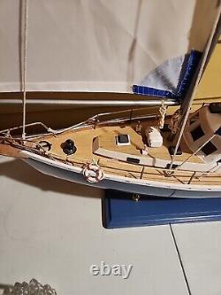 Grand voilier modèle, bateau à voile en bois, yacht décoratif nautique navire