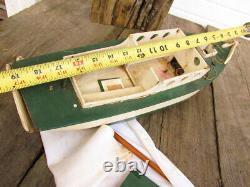 Green White Sail Boat Modèle Étagère Antique Ancien Domaine Trouver Repair Cadeau Plage Os