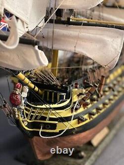 HISTOIRE DE LA VOILE Décoration de navire en bois modèle HMS Victory 1/100 Réplique à l'échelle du navire Mod.