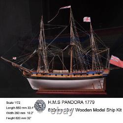 H. M. S PANDORA 1779 1/72 850mm 33.4 Kit de modèle de bateau en bois