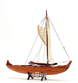 Hawaiian Display Sailboat 25 Outrigger Canoe Bateau En Bois Modèle De Collection Décor