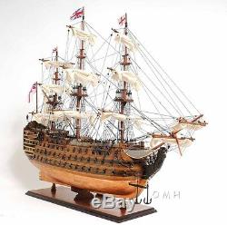 Hms Victory Admiral Nelson Tall Ship, Fond En Cuivre 38, Maquette De Bateau En Bois
