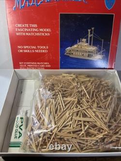 KIT DE CONSTRUCTION EN MAQUETTE DE MISSISSIPPI RIVERBOAT MATCHMAKER EN ALLUMETTES 1993