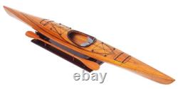 Kayak en lattes de cèdre, modèle de canot décoratif en bois, bateau entièrement assemblé, neuf, 42 pouces
