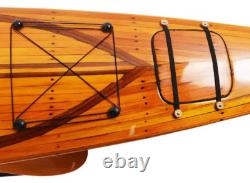 Kayak en lattes de cèdre, modèle de canot décoratif en bois, bateau entièrement assemblé, neuf, 42 pouces
