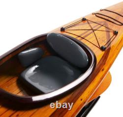 Kayak en lattes de cèdre, modèle de canot décoratif en bois, bateau entièrement assemblé, neuf, 42 pouces