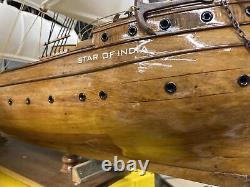 Ken Gardiner Modèle de grand voilier en bois de l'Étoile de l'Inde, 30 détails extrêmement précis