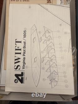 Kit de Modèle en Bois du Bateau Pilote de Virginie 1805 Artesa Latina Vintage 1982 Neuf dans sa Boîte