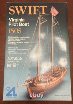 Kit de Modèle en Bois du Bateau Pilote de Virginie 1805 Artesa Latina Vintage 1982 Neuf dans sa Boîte