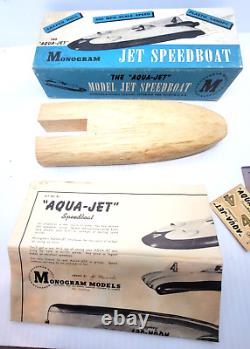 Kit de bateau à réaction en bois de 1946 B6, non construit dans sa boîte, Monogram Models