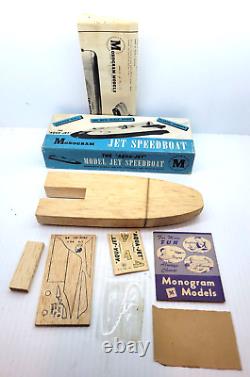 Kit de bateau à réaction en bois de 1946 B6, non construit dans sa boîte, Monogram Models