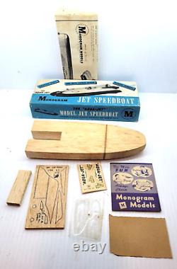 Kit de bateau à réaction en bois de 1946 B6, non construit dans sa boîte, Monogram Models