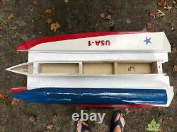Kit de bateau de vitesse en bois à coque tunnel à télécommande (29 pouces de long), K&B 3.5cc