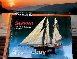 Kit de bateau de yacht en bois Vintage DIKAR SAPPHO America's Cup Schooner FABRIQUÉ EN ESPAGNE