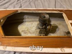 Kit de bateau en bois vintage Chris Craft Large 36 avec moteur et accessoires supplémentaires