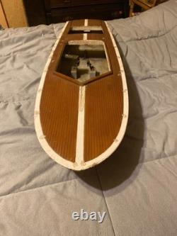 Kit de bateau en bois vintage Chris Craft Large 36 avec moteur et accessoires supplémentaires