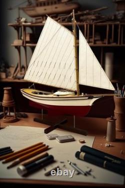 Kit de bricolage pour adulte pour construire un modèle de navire en bois à l’échelle 1:124 avec matériaux