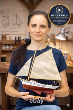 Kit de maquette de bateau en bois complet Lobster Smack kit de bateau DIY échelle 1:24 outils